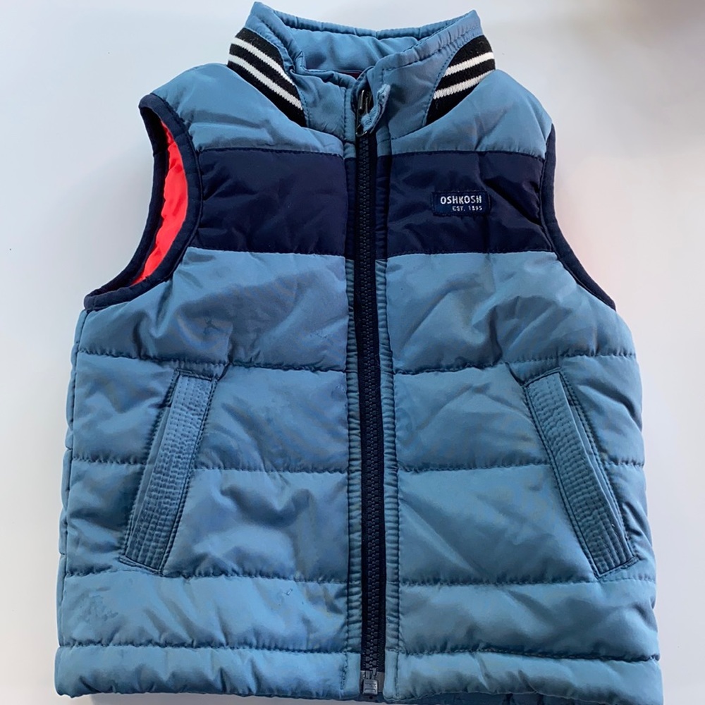 Osh kosh puffer vest 12 month baby zip up